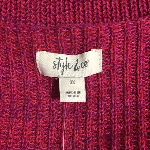Style & Co Plus Pink V-Neck Sweater 3X NWT - Picture 6 of 7